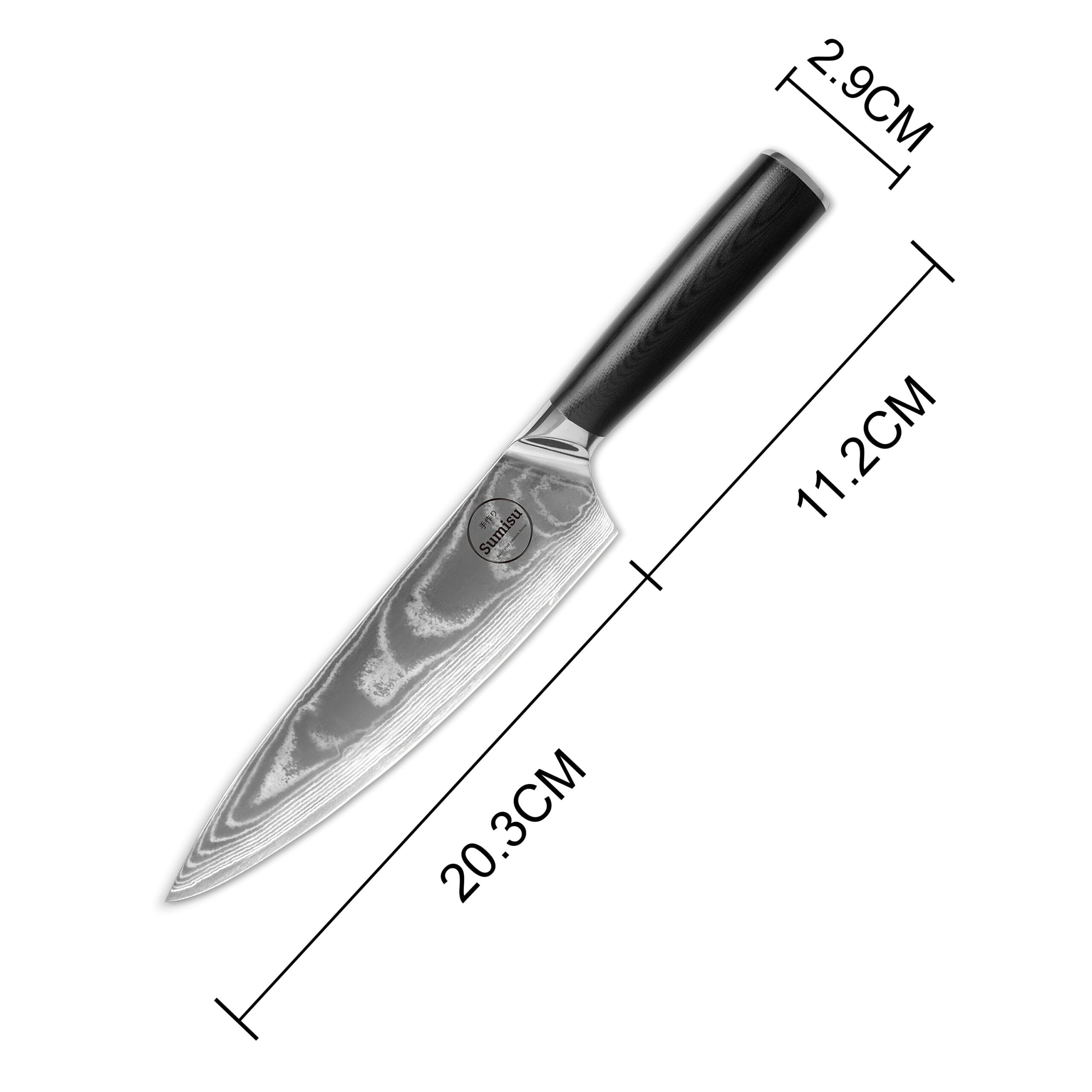 Sumisu Knives Kiritsuke Black dimensions Sumisu Knives Kiritsuke Black dimensions