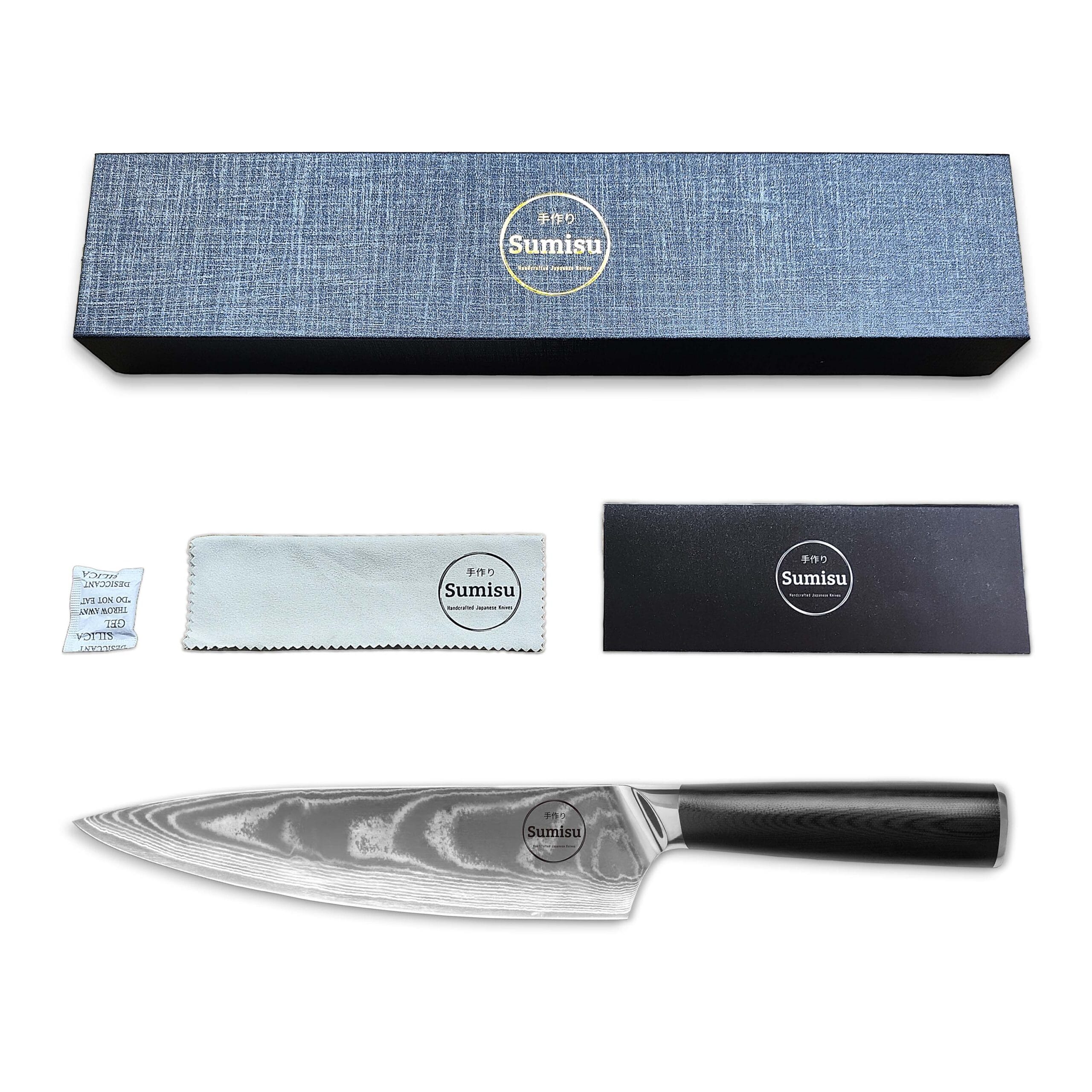 Sumisu Knives Kiritsuke Black verpakking inhoud Sumisu Knives Kiritsuke Black verpakking inhoud