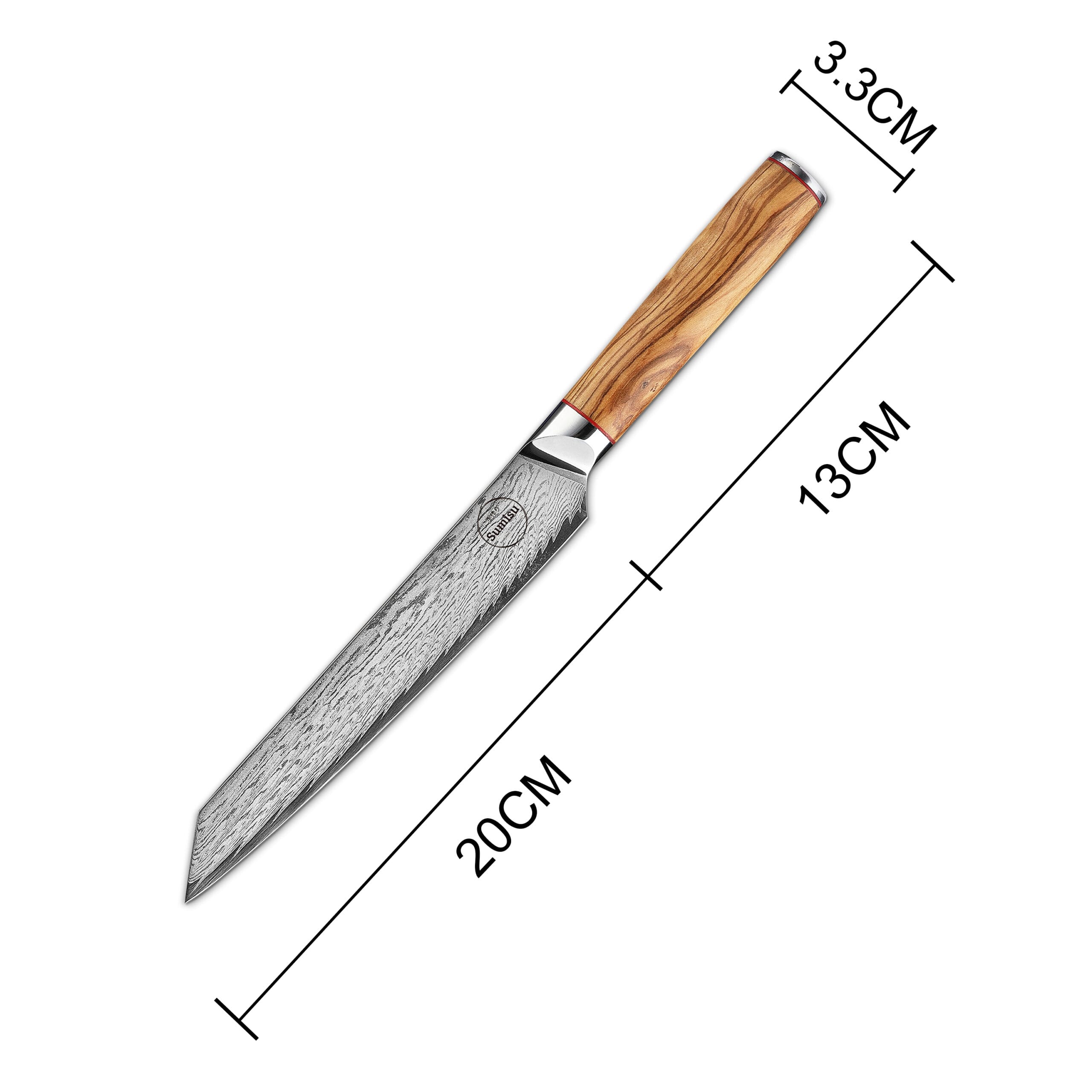 Sumisu Knives Yanagiba Wood afmeting Sumisu Knives Yanagiba Wood afmeting