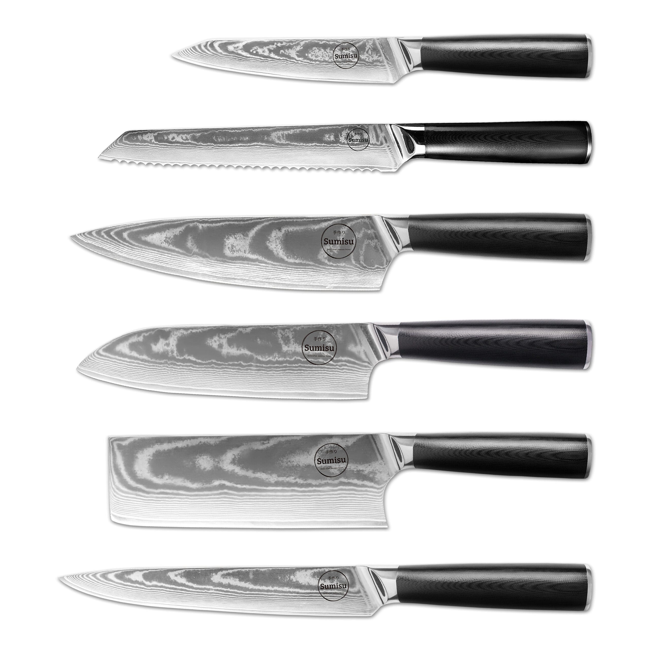 Sumisu Knives 6 pieces Black allonge Sumisu Knives 6 pieces Black allonge