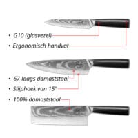 Sumisu Knives 3 pieces Black Cuisine Chef USP Sumisu Knives 3 pieces Black Cuisine Chef USP